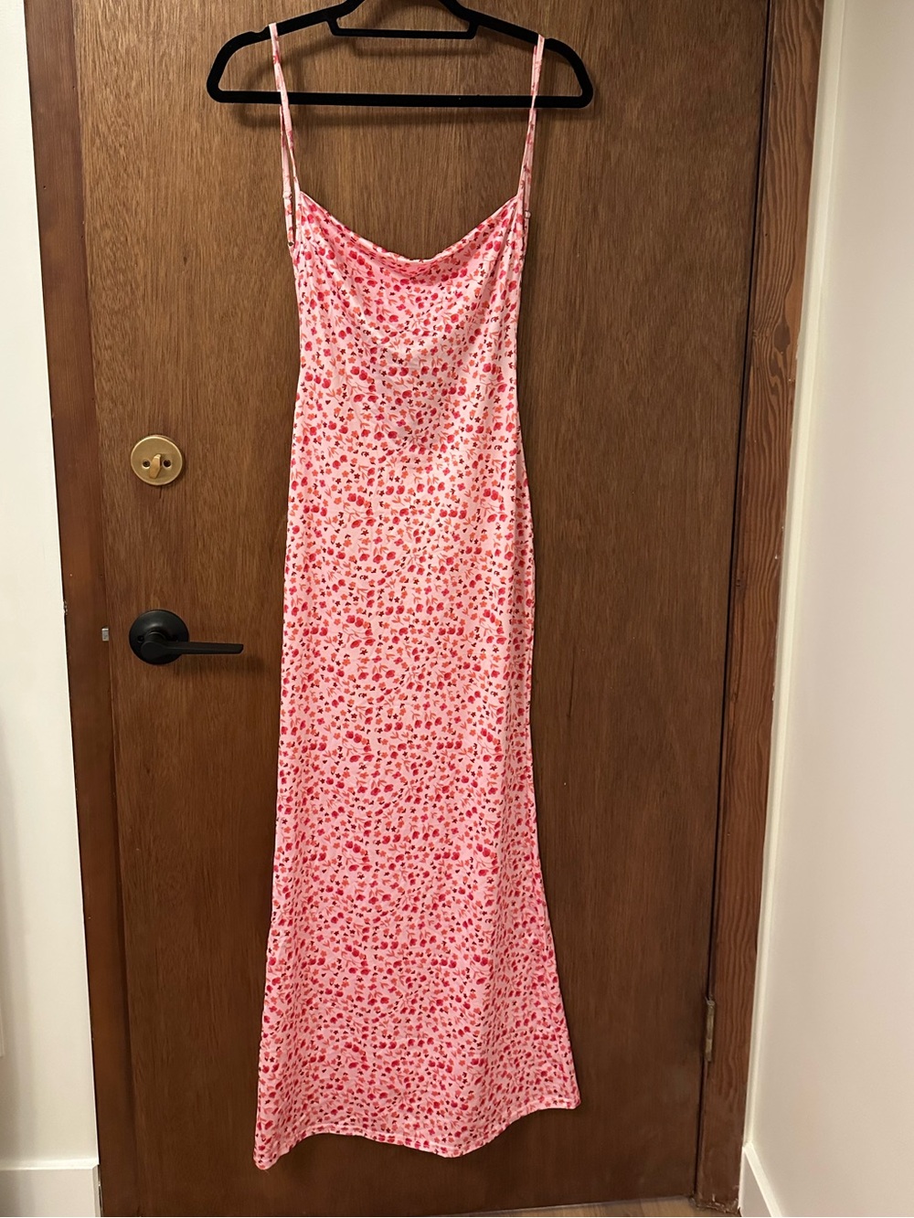 Pink Floral Cowl Neck Slip Dress